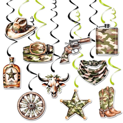 Western cowboy hanging swirls - western,