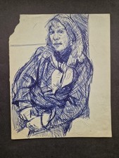 Robert Lenkiewicz Original Pen Ink Drawing – Unframed