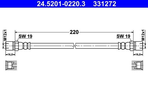 Brake hose for mercedes unimog - brake,