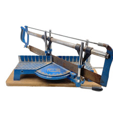 Vintage GS Mitre Saw with Stand Woodworking Tool Collectable Metallic Blue