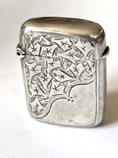 Late Victorian Silver Vesta Case Birmingham 1897 Thomas Edward Mannox