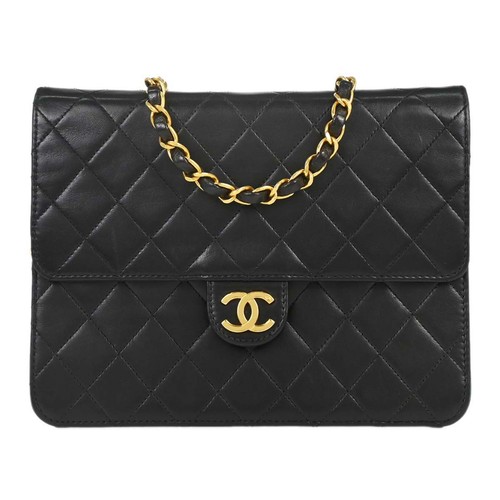 Chanel black lambskin pushlock - chanel,