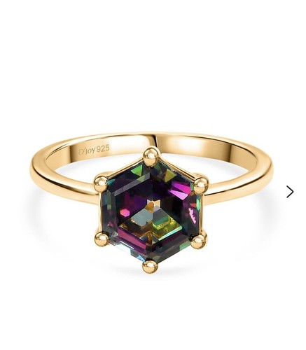 Mystic topaz solitaire ring - solitaire, in