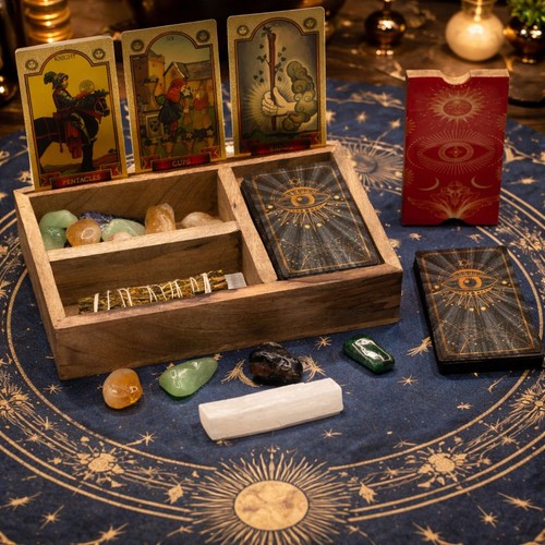 Three section tarot box with - three,
