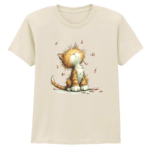 Scruffy ginger kitten falling - kitten,