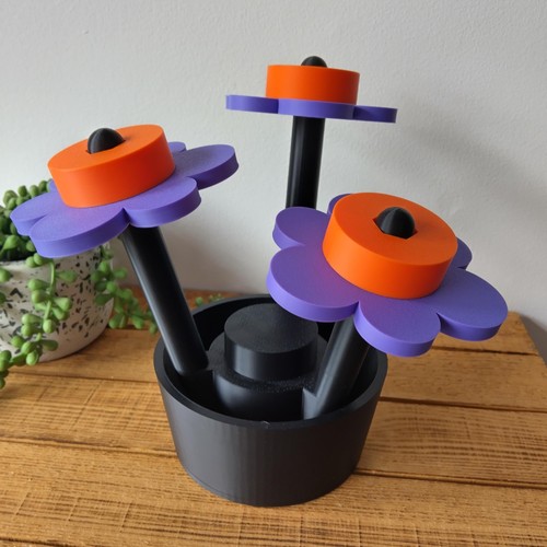 Large brick flowers purple - large,