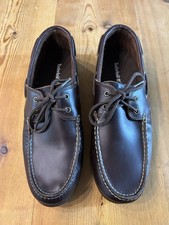 Timberland Deck Shoes Men's UK11 Brown Leather Lace Up Boat Shoe Classic Style