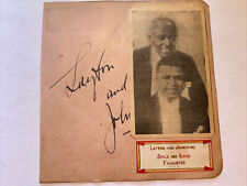 ORIGINAL LAYTON AND JOHNSTONE STAGE AND RADIO AUTOGRAPHS ON OLD ALBUM PAGE, 13cm