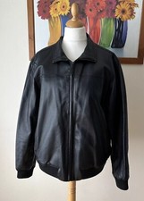 Quality M&S Blue Harbour Genuine Mens Leather Jacket Size L Black GreatCondition