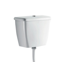 Low Level White Ceramic Toilet Cistern With Fittings Inlet Side 662756 Wall Hung