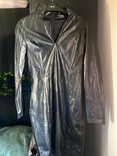 Black faux leather - faux, bodycon