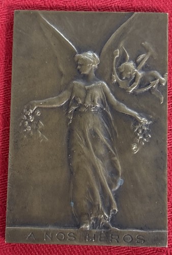 Wwi signed bronze - plaque, of