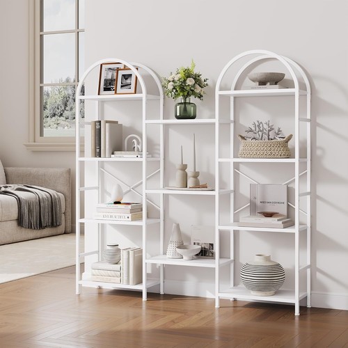 Arched tier metal bookcase - metal,