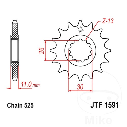 Front sprocket tooth - front,