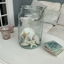 Large Contemporary Hand Blown Clear Glass Terrarium / Display Vase Home Decor 