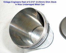 Vintage Tin Cased 0.010" Engineers Shim Stock Reel MINT Old Tool