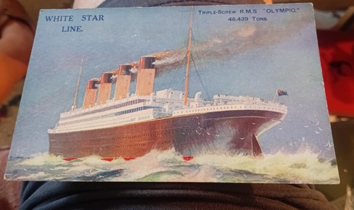 White star line postcard - white,