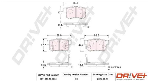 Brake pads rear axle - brake,