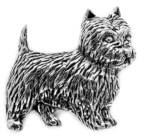 Westie dog pin badge - badge, (english