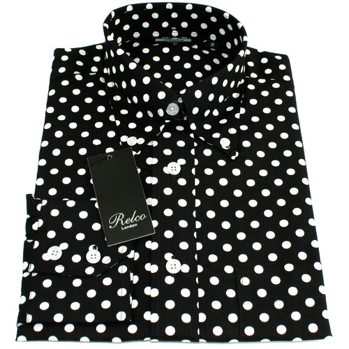 Relco mens black - white, polka