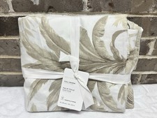 Pottery Barn Palm Toile Organic Cotton Duvet Cover Full Queen Size Neutral NEW