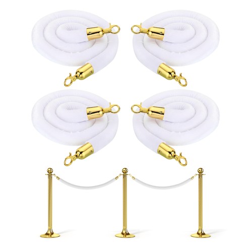 4pcs 5ft white velvet - white,
