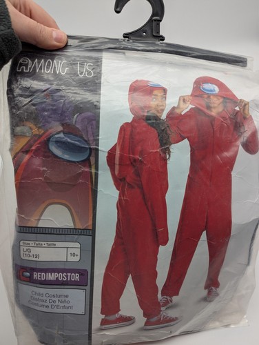 Red impostor hooded jumpsuit - red,