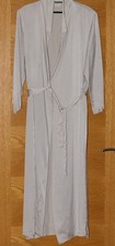 SAXON Size Large Long Dressing Gown/Robe 100% Silk Pale Grey 24" Across the Back