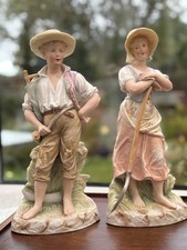 Antique Gebruder Heubach Bisque Porcelain Figures Pair