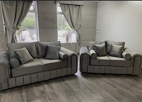 Rahman sofas grey velvet 2 - rahman, 3+2