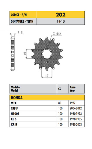 202 sunstar sprocket step - 202,