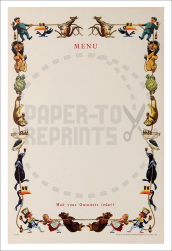 Guiness menu advertising - guiness,
