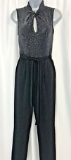 Red Herring Black Sparkle Jersey Sleeveless Jumpsuit UK10 Sleeveless A236