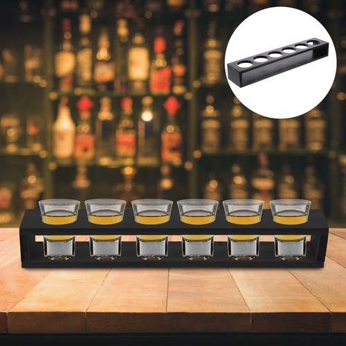 Beige wood shot glass storage - beige,
