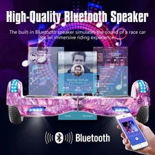 Simate Hoverboard For Kids Bluetooth LED Self-Balancing Electric Scoote