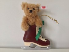 2015 STEIFF HANGING CHRISTMAS DECORATION MINIATURE BEAR IN ICE SKATE LTD EDITION
