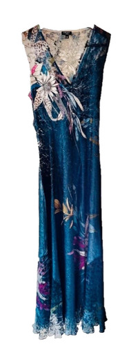 Komarov teal floral lace - teal, maxi