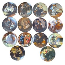 14 Norman Rockwell Fine China Limited Edition Collector Plates Edwin M Knowles