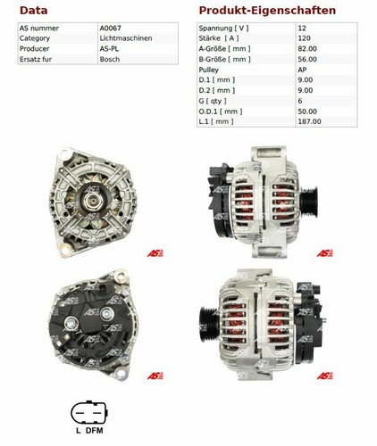 Alternator generator for - as-pl,