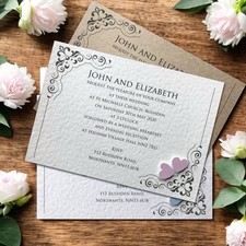 50 Wedding Invitations Evening Invites Personalised & Handmade *40 Colours*