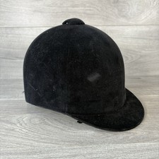 Dublin Velvet Horse Riding Hat Black Size 59 ( 7 1/4) With Ribbon & Peak Classic