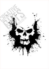 Skull Splash Stencil --Paint or Spray-- Premium Mylar