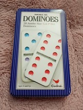 Cardinal Double Six Dominoes: 28 Jumbo Size Color-Dot Pieces. 