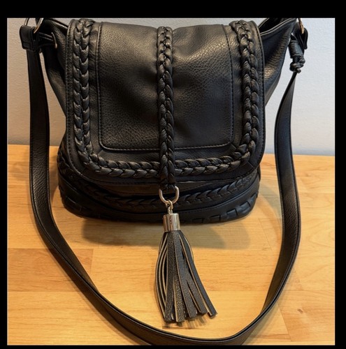 Justfab black braided - justfab, tassel