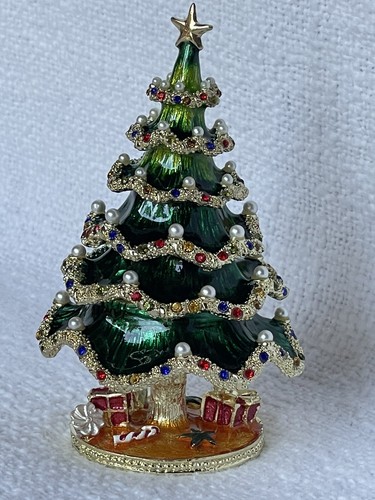 Jeweled christmas tree trinket - jeweled,