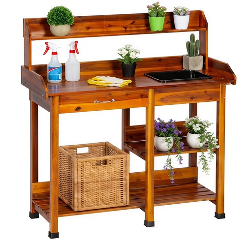 Outdoor potting bench table - potting,