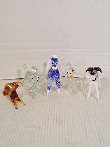 Hand blown glass dog - 5,