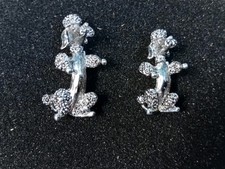 Poodle Pair Silver Tone