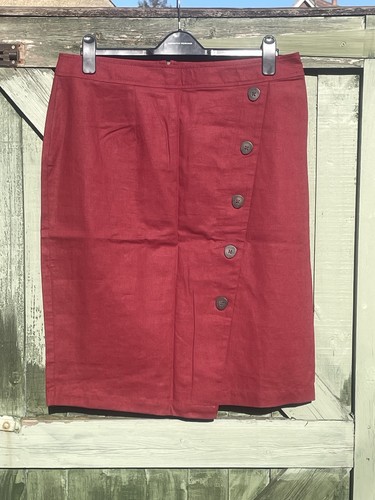 Principles red linen skirt - red,