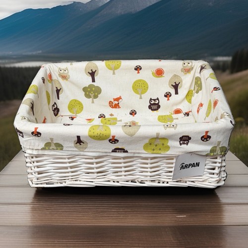 Wicker storage basket features